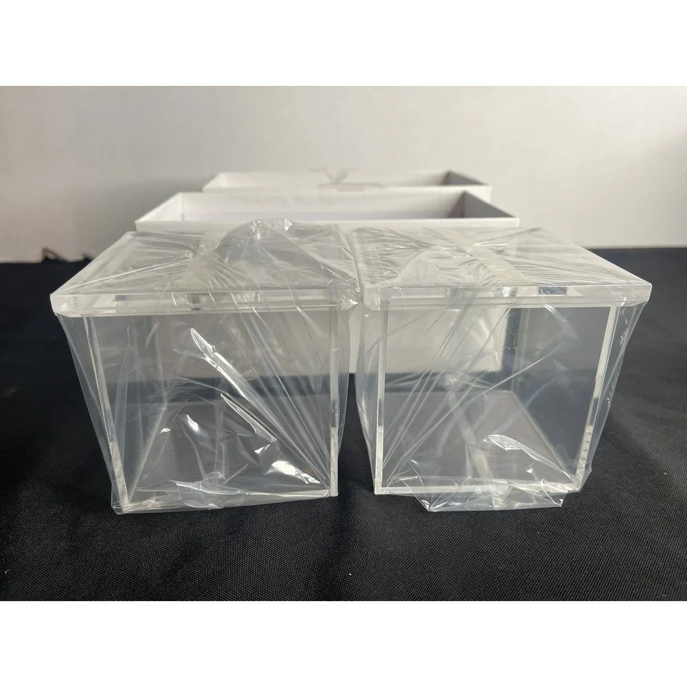 NIUBEE Clear‎ Acrylic Display Cube Set 2 Pack Transparent Case for Collectibles